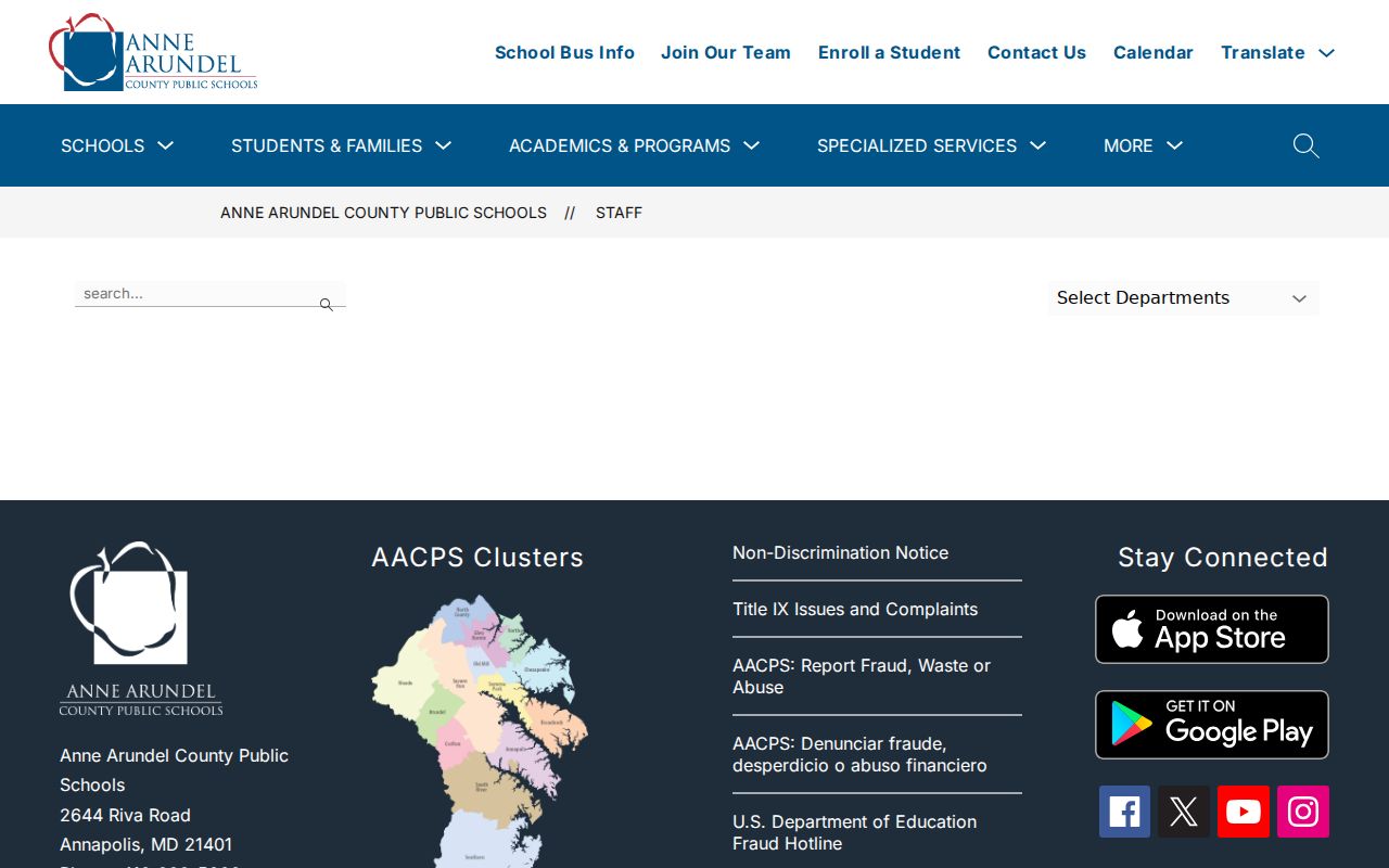 Arnold people directories AACPS staff pages